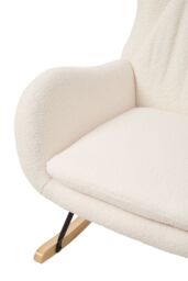 Living and Home White Lambswool Upholstered Rocking Chair - thumbnail 9