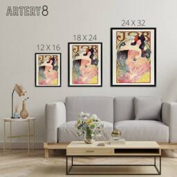 "Artery8 Art Nouveau Vintage Job Paper Advert Framed Canvas Wall Art Print Mucha - Size: W12"" x H16""" - thumbnail 4