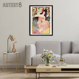 "Artery8 Art Nouveau Vintage Job Paper Advert Framed Canvas Wall Art Print Mucha - Size: W12"" x H16""" - thumbnail 3
