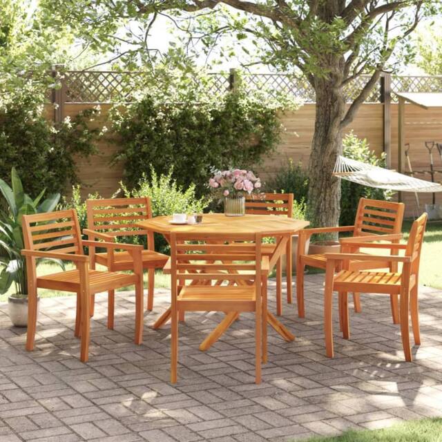 Berkfield Home Beautiful Garden Chairs 6 pcs 59x55x85 cm Solid Wood Acacia in Tan - Size: 59 x 55 x 85 cm - image 1