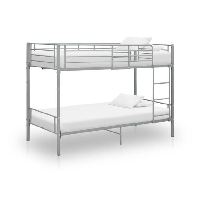 Berkfield Home Bunk Bed Grey Metal 90x200 cm - image 1