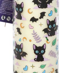 Something Different Lavender Cat Print Tube Candle in White - thumbnail 2