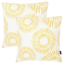 icon 2 Pack Cushion 43x43 Kyoto Fabric - Golden Sun in White
