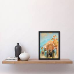 "Artery8 Evocation of Roussel Floral Portrait Redon Framed Wall Art Print in Blue - Size: W12"" x H16""" - thumbnail 4