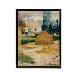 "Artery8 Farmhouse Landscape Near Arles Paul Gauguin Framed Canvas Wall Art - Size: W24"" x H32""" - thumbnail 1