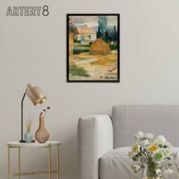 "Artery8 Farmhouse Landscape Near Arles Paul Gauguin Framed Canvas Wall Art - Size: W24"" x H32""" - thumbnail 3