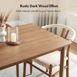 VonHaus Burton Dark Wood Effect 4 Seater Dining Table in Dark Brown - thumbnail 3