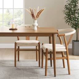 VonHaus Burton Dark Wood Effect 4 Seater Dining Table in Dark Brown - thumbnail 4