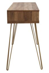 Orsina Compact & Versatile Console Table, Ample Storage Metallic Furniture, Timeless Design Hallway Table in Natural - thumbnail 4