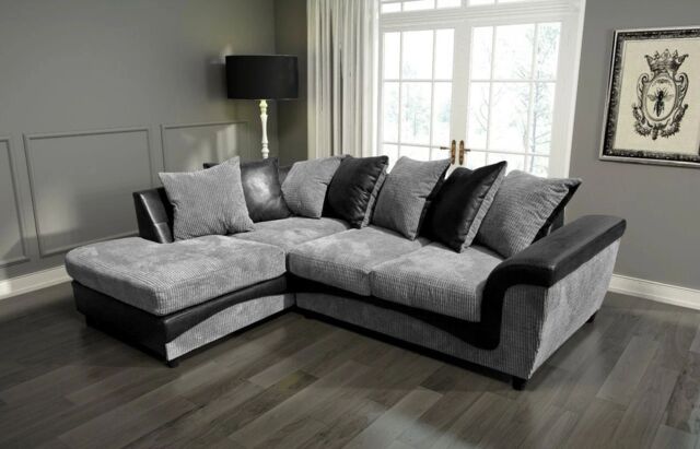 Snugg Furniture UK Limited (Left Hand) PALERMO JUMBO CORD CORNER SOFA in Grey - image 1