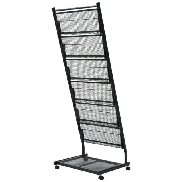 Berkfield Home Magazine Rack 47.5x43x133 cm Black A4 - image 1