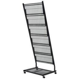 Berkfield Home Magazine Rack 47.5x43x133 cm Black A4 - thumbnail 1