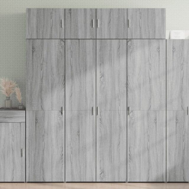 Berkfield Home Storage Cabinet Grey Sonoma 80x42.5x225 cm Engineered Wood - image 1