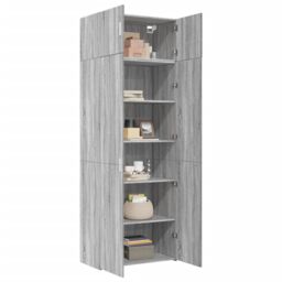 Berkfield Home Storage Cabinet Grey Sonoma 80x42.5x225 cm Engineered Wood - thumbnail 3