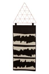 Orsina Black Wall Pocket Organizer, Sleek Metal Design With Curved Front For Easy Storage, Ideal For Holding Mail