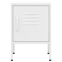 Berkfield Home Nightstand White 35x35x51 cm Steel - Size: 35 x 35 x 51 cm - thumbnail 3