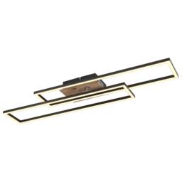 Netlighting Dakari 80x60cm Semi Flush Ceiling Light Matt Black 2x LED 3000K - Size: 80x60 cm - thumbnail 1