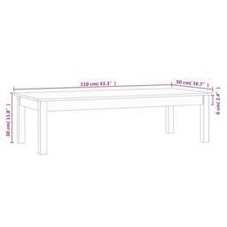 Berkfield Home Coffee Table 110x50x30 cm Solid Wood Pine in Light Tan - Size: 110 x 50 x 30 cm - thumbnail 8