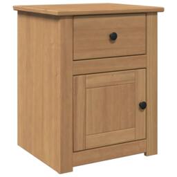 Berkfield Home Bedside Cabinet Panama 46x40x57 cm Solid Wood Pine in Brown - Size: 46 x 40 x 57 cm - thumbnail 1