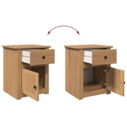 Berkfield Home Bedside Cabinet Panama 46x40x57 cm Solid Wood Pine in Brown - Size: 46 x 40 x 57 cm - thumbnail 8