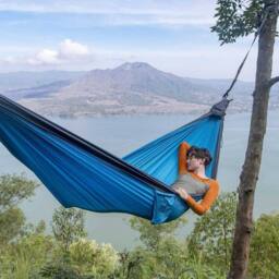 Ticket To The Moon King Size Hammock - Garden Hammock in Aqua - thumbnail 2
