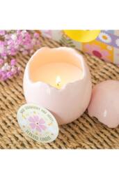 KDMD Wild Strawberry & Poppy Egg-Shaped Candle - Spring Home Fragrance in Pink - thumbnail 1