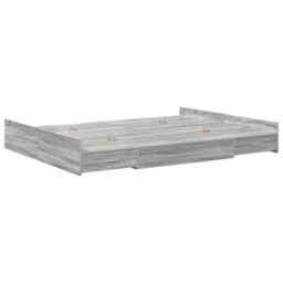 Berkfield Home Storage Bed Frame with Drawer with Headboard with Storage Grey sonoma 140 x 200 cm - thumbnail 7