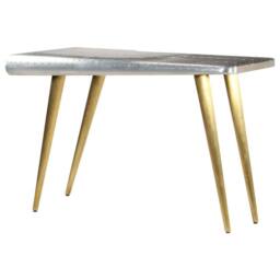 Berkfield Home Aviator Writing Desk Vintage Aircraft Airman Style 120x60x76 cm in Silver - Size: 120 x 60 x 76 cm - thumbnail 1