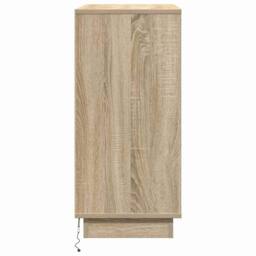 Berkfield Home Traditional Bedside Cabinet with LED Sonoma Oak 71x34, 5x75 cm Eng in Beige - thumbnail 8