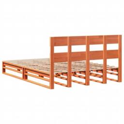 Berkfield Home Beautiful Bed Frame without Mattress Wax Brown 135x190 cm Double - thumbnail 8
