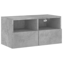 Berkfield Home TV Wall Cabinet Concrete Grey 60x30x30 cm Engineered Wood - Size: 60 x 30 x 30 cm - thumbnail 1