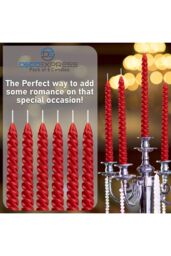 Deco Express 6 Hours Twisted Candles Pack of 6 in Red - Size: 6 Pack - thumbnail 5