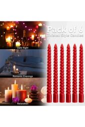 Deco Express 6 Hours Twisted Candles Pack of 6 in Red - Size: 6 Pack - thumbnail 6