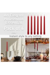 Deco Express 6 Hours Twisted Candles Pack of 6 in Red - Size: 6 Pack - thumbnail 3