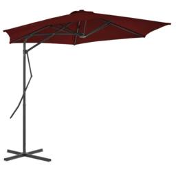 Berkfield Home Outdoor Parasol with Steel Pole Bordeaux Red 300x230 cm - thumbnail 2