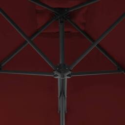 Berkfield Home Outdoor Parasol with Steel Pole Bordeaux Red 300x230 cm - thumbnail 6
