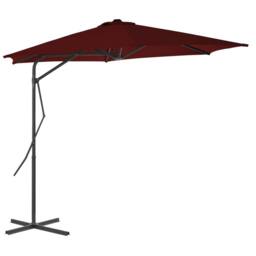 Berkfield Home Outdoor Parasol with Steel Pole Bordeaux Red 300x230 cm - thumbnail 1