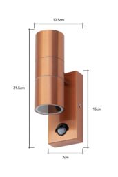 BHS Lighting Jared Copper Outdoor Wall Light with Sensor - thumbnail 5