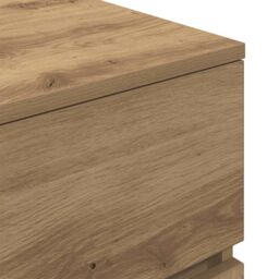 Berkfield Home Bedside Cabinet with 3 Drawers Artisan Oak 39x35x65 cm in Brown - Size: 39 x 35 x 65 cm - thumbnail 9