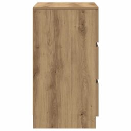 Berkfield Home Bedside Cabinet with 3 Drawers Artisan Oak 39x35x65 cm in Brown - Size: 39 x 35 x 65 cm - thumbnail 7