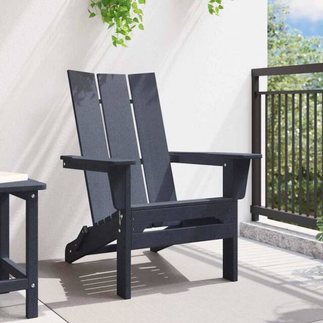 Berkfield Home Classic Folding Adirondack Chair Navy Blue 74.5x80.5x90 cm HDPE - image 1