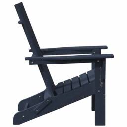 Berkfield Home Classic Folding Adirondack Chair Navy Blue 74.5x80.5x90 cm HDPE - thumbnail 5