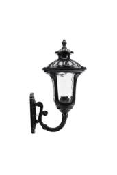 Living and Home Modern Waterproof Outdoor Wall Lamp with Bottom Glass Lantern in Black - thumbnail 2