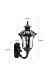 Living and Home Modern Waterproof Outdoor Wall Lamp with Bottom Glass Lantern in Black - thumbnail 6
