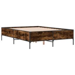 Berkfield Home Durable Bed Frame without Mattress Smoked Oak 120x200 cm in Brown - Size: Small Double - thumbnail 1