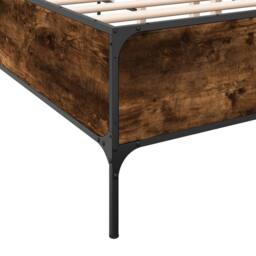 Berkfield Home Durable Bed Frame without Mattress Smoked Oak 120x200 cm in Brown - Size: Small Double - thumbnail 7