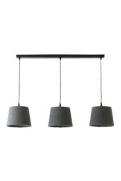 ValueLights Rory Tapered Boucle Lamp Shade 3 Drop Bar Ceiling Diner Pendant Light in Grey - thumbnail 6