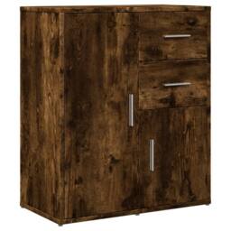 Berkfield Home Sideboard Smoked Oak 60x31x70 cm Engineered Wood in Brown - Size: 60 x 31 x 70 cm - thumbnail 1