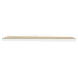 Berkfield Home Floating Wall Shelves 2 pcs Oak & White 120x23.5x3.8 cm MDF in Brown - thumbnail 6