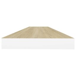 Berkfield Home Floating Wall Shelves 2 pcs Oak & White 120x23.5x3.8 cm MDF in Brown - thumbnail 5